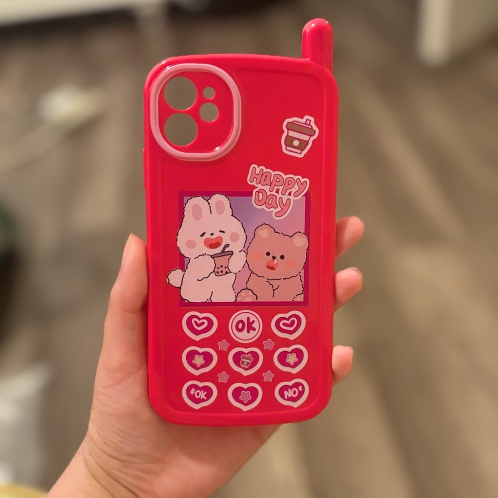 Kawaii Cartoon Bunny and Bear Phone Case